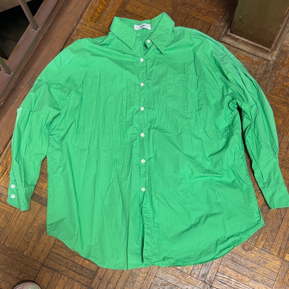 Frankie Shop Green Button Down Shirt